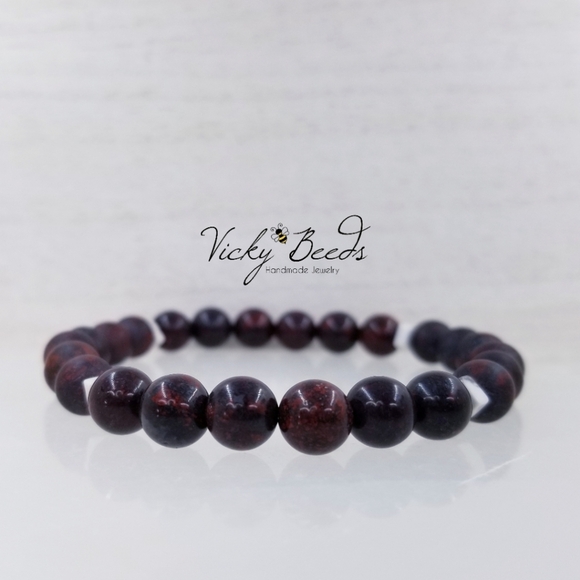 Brecciated Jasper & Howlite Beaded Bracelet - Picture 2 of 10